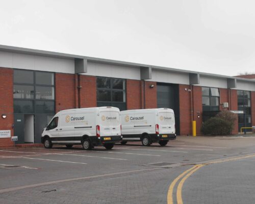 White van parked next to new Birmingham Airport facility