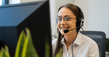 Smiling Female Call Centre