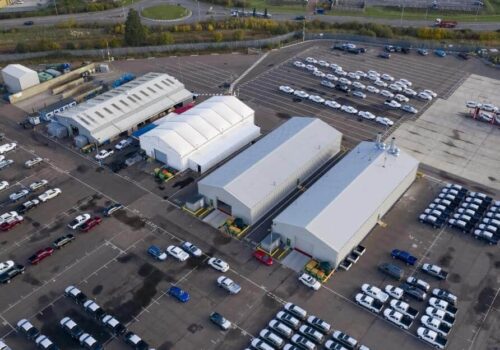 Aerial view of logistics facility