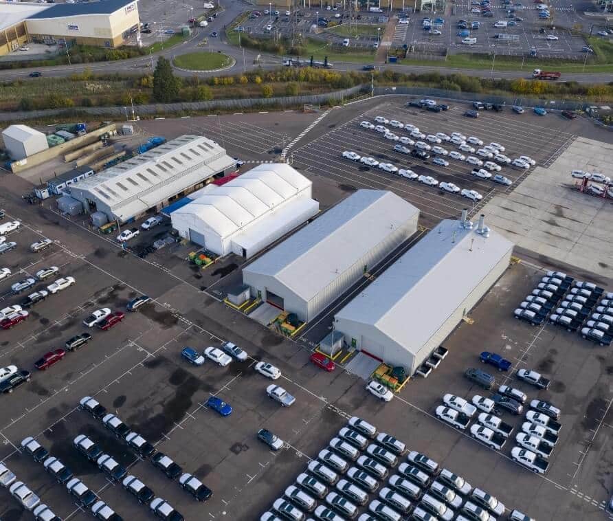 Aerial view of logistics facility